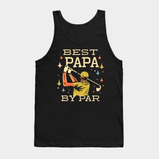 Best Papa By Par Funny Golf Dad Grandpa Father Tank Top